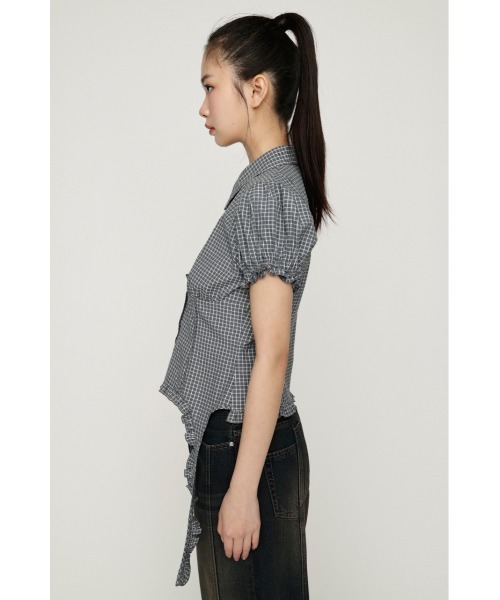 SLY（スライ）の「CHECK FRILL SH BL チェックフリルシャツブラウス 春