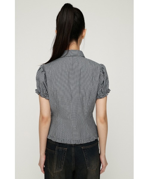 トップス SLY CHECK FRILL SH BL SLY（スライ）の「CHECK FRILL SH BL チェックフリルシャツブラウス 春