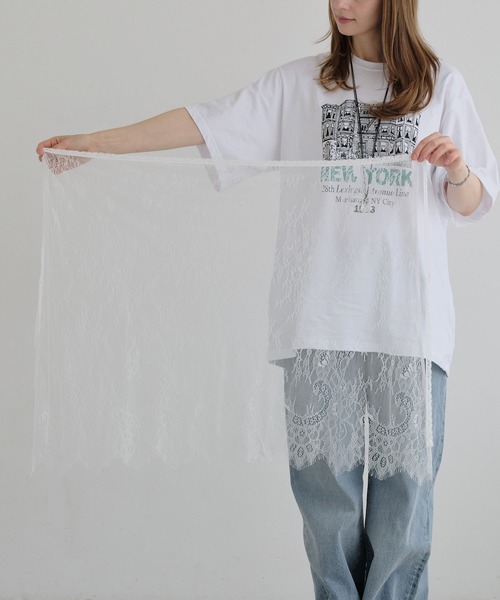 ZAKKA-BOX（ザッカボックス）の「レイヤードレーススカート-2（スカート・レディース・ホワイト系8/ホワイト系その他/ホワイト系4/ホワイト系6/ブラック系5/ブラック系7/ブラック系9・FREE）」の11枚目の写真