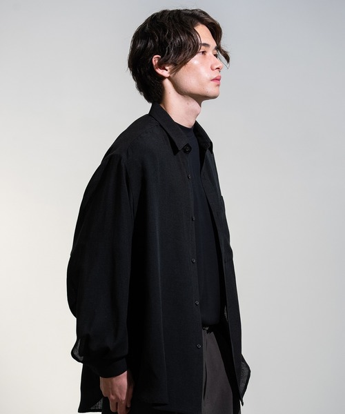 CITY TOKYO(シティトウキョウ)の「【CITY TOKYO】Twist linen オーバーシャツ(シャツ/ブラウス・メンズ・ブラック/ベージュ・1/2)」の2枚目の写真