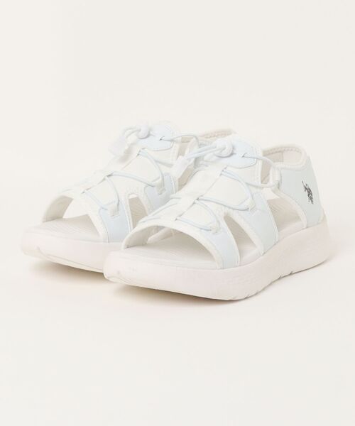 U.S. POLO ASSN.(ユーエスポロアッスン)の「【U.S. POLO ASSN./ユーエスポロアッスン】ワンポイント 厚底サンダル スポーツサンダル ワンポイント 夏 旅行 キャンプ ストリート 韓国ファッション(サンダル・メンズ・ホワイト/ブラック・27cm/25.5cm/26cm/26.5cm/25cm)」の1枚目の写真