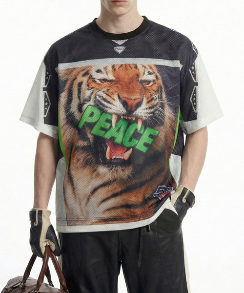 CORPUS TOKYO(コーパス トーキョー)の「Football Mesh T-Shirt/クルーネックメッシュTシャツ(Tシャツ/カットソー・メンズ・C/B/D・3/2/1)」の3枚目の写真