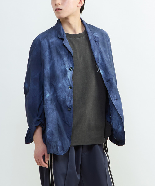 CONVERSE TOKYO(コンバーストウキョウ)の「TIE DYED NYLON TAILORED JACKET(テーラードジャケット・レディース・ブルー/ライトグレー/ブラック・MEDIUM/SMALL)」の19枚目の写真