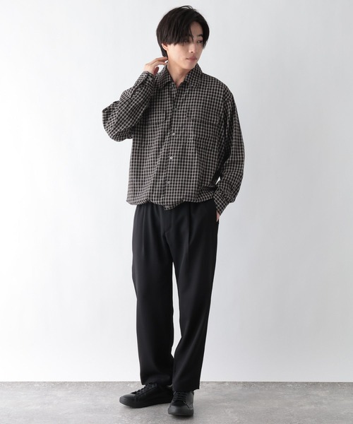 GLOBAL WORK(グローバルワーク)の「サッカーチェックシャツ/長袖/732033(シャツ/ブラウス・メンズ・ブラウン/ブラック・SMALL/X-LARGE/LARGE/MEDIUM)」の3枚目の写真