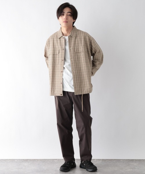 GLOBAL WORK(グローバルワーク)の「サッカーチェックシャツ/長袖/732033(シャツ/ブラウス・メンズ・ブラウン/ブラック・SMALL/X-LARGE/LARGE/MEDIUM)」の9枚目の写真