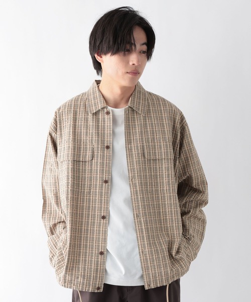 GLOBAL WORK(グローバルワーク)の「サッカーチェックシャツ/長袖/732033(シャツ/ブラウス・メンズ・ブラウン/ブラック・SMALL/X-LARGE/LARGE/MEDIUM)」の10枚目の写真