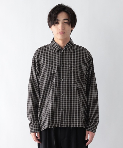 GLOBAL WORK(グローバルワーク)の「サッカーチェックシャツ/長袖/732033(シャツ/ブラウス・メンズ・ブラウン/ブラック・SMALL/X-LARGE/LARGE/MEDIUM)」の14枚目の写真
