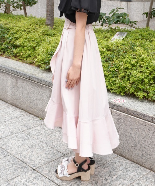 axes femme POETIQUE（アクシーズファムポエティック）の「ラッフルフリルイレヘムＳＫ（スカート・レディース・ピンク/ブラック/ブルーグレー・MEDIUM）」の5枚目の写真