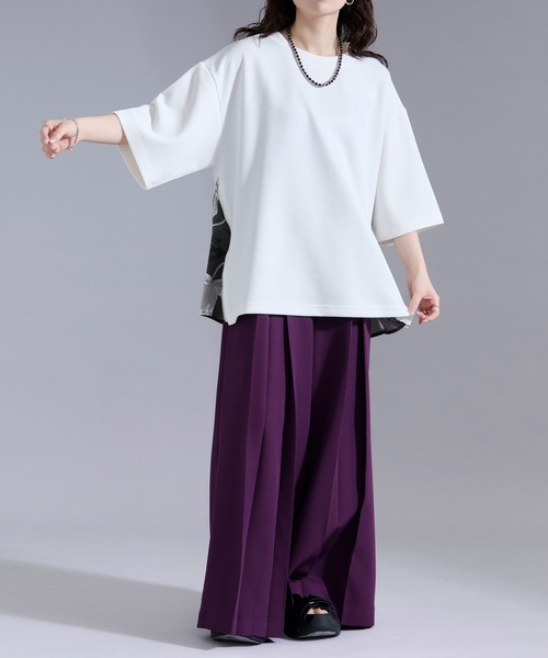 Ellno Loset(エルノロゼット)の「2wayサイドジップガラポンチTシャツ(Tシャツ/カットソー・メンズ・オフホワイト/ブラック・LARGE/MEDIUM/SMALL)」の12枚目の写真