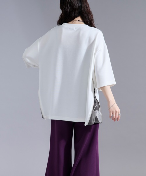 Ellno Loset(エルノロゼット)の「2wayサイドジップガラポンチTシャツ(Tシャツ/カットソー・メンズ・オフホワイト/ブラック・LARGE/MEDIUM/SMALL)」の11枚目の写真