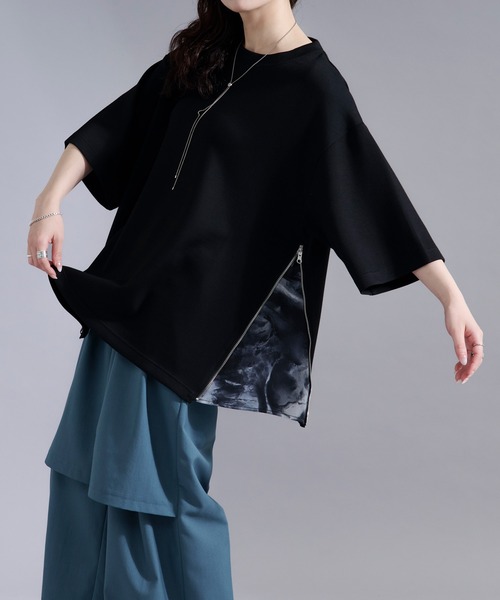 Ellno Loset(エルノロゼット)の「2wayサイドジップガラポンチTシャツ(Tシャツ/カットソー・メンズ・オフホワイト/ブラック・LARGE/MEDIUM/SMALL)」の21枚目の写真