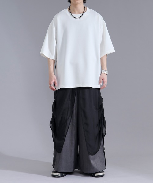 Ellno Loset(エルノロゼット)の「2wayサイドジップガラポンチTシャツ(Tシャツ/カットソー・メンズ・オフホワイト/ブラック・LARGE/MEDIUM/SMALL)」の7枚目の写真