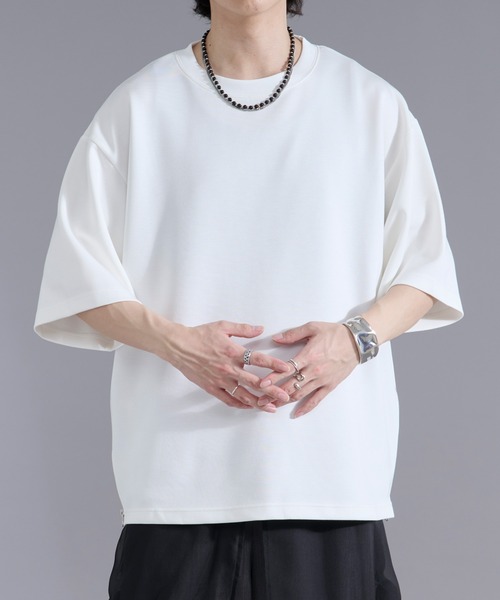 Ellno Loset(エルノロゼット)の「2wayサイドジップガラポンチTシャツ(Tシャツ/カットソー・メンズ・オフホワイト/ブラック・LARGE/MEDIUM/SMALL)」の4枚目の写真