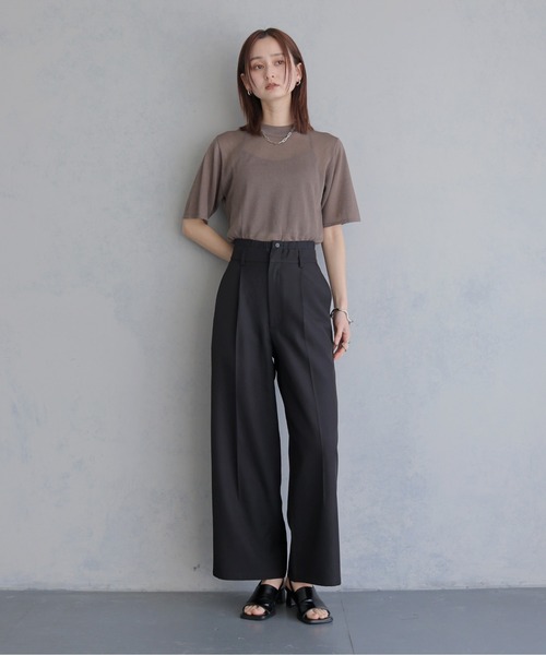 &g'aime（アンジェム）の「【&ｇ'aime 】レイヤードウエストパンツ　Layered Waist Trousers（スラックス・レディース・チャコールグレー/ブラック・FREE）」の9枚目の写真