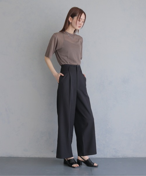 &g'aime（アンジェム）の「【&ｇ'aime 】レイヤードウエストパンツ　Layered Waist Trousers（スラックス・レディース・チャコールグレー/ブラック・FREE）」の10枚目の写真