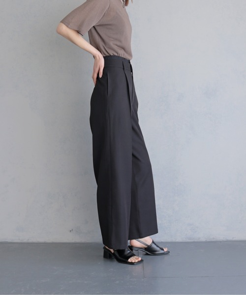 &g'aime（アンジェム）の「【&ｇ'aime 】レイヤードウエストパンツ　Layered Waist Trousers（スラックス・レディース・チャコールグレー/ブラック・FREE）」の4枚目の写真