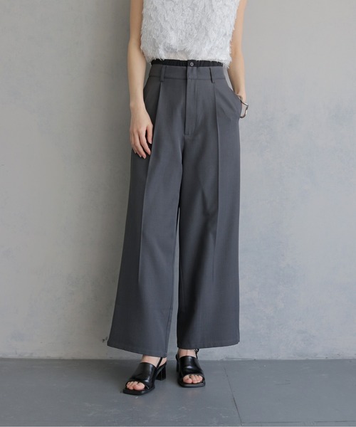&g'aime（アンジェム）の「【&ｇ'aime 】レイヤードウエストパンツ　Layered Waist Trousers（スラックス・レディース・チャコールグレー/ブラック・FREE）」の13枚目の写真
