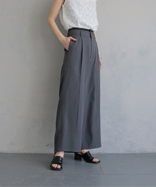 &g'aime（アンジェム）の「【&ｇ'aime 】レイヤードウエストパンツ　Layered Waist Trousers（スラックス・レディース・チャコールグレー/ブラック・FREE）」の16枚目の写真