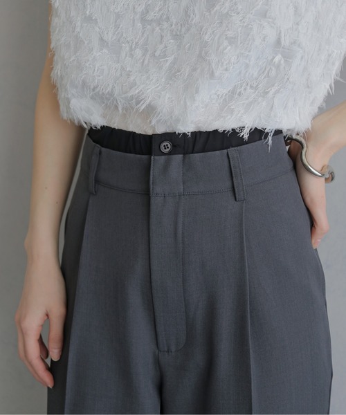 &g'aime（アンジェム）の「【&ｇ'aime 】レイヤードウエストパンツ　Layered Waist Trousers（スラックス・レディース・チャコールグレー/ブラック・FREE）」の19枚目の写真