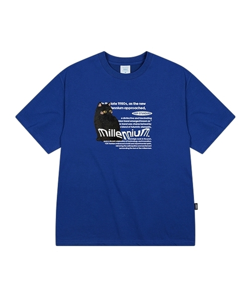 1989STANDARD（1989スタンダード）の「[ヤンステルX1989] MILLENNIUM CAT クールコットンオーバーサイズ半袖 (SISSTD-0210)（Tシャツ/カットソー・メンズ・ブラック/ブルー/ネイビー/アイボリー/ライトグレー/ホワイト・LARGE/MEDIUM/X-LARGE）」の6枚目の写真