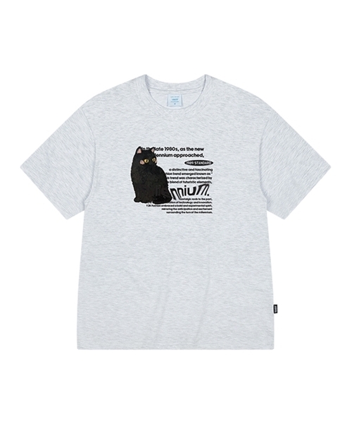 1989STANDARD（1989スタンダード）の「[ヤンステルX1989] MILLENNIUM CAT クールコットンオーバーサイズ半袖 (SISSTD-0210)（Tシャツ/カットソー・メンズ・ブラック/ブルー/ネイビー/アイボリー/ライトグレー/ホワイト・LARGE/MEDIUM/X-LARGE）」の4枚目の写真