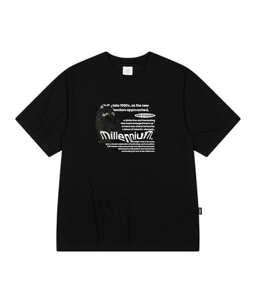 1989STANDARD（1989スタンダード）の「[ヤンステルX1989] MILLENNIUM CAT クールコットンオーバーサイズ半袖 (SISSTD-0210)（Tシャツ/カットソー・メンズ・ブラック/ブルー/ネイビー/アイボリー/ライトグレー/ホワイト・LARGE/MEDIUM/X-LARGE）」の3枚目の写真