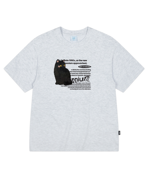 1989STANDARD（1989スタンダード）の「[ヤンステルX1989] MILLENNIUM CAT クールコットンオーバーサイズ半袖 (SISSTD-0210)（Tシャツ/カットソー・メンズ・ブラック/ブルー/ネイビー/アイボリー/ライトグレー/ホワイト・LARGE/MEDIUM/X-LARGE）」の10枚目の写真