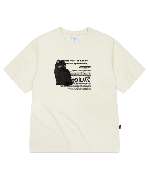 1989STANDARD（1989スタンダード）の「[ヤンステルX1989] MILLENNIUM CAT クールコットンオーバーサイズ半袖 (SISSTD-0210)（Tシャツ/カットソー・メンズ・ブラック/ブルー/ネイビー/アイボリー/ライトグレー/ホワイト・LARGE/MEDIUM/X-LARGE）」の9枚目の写真