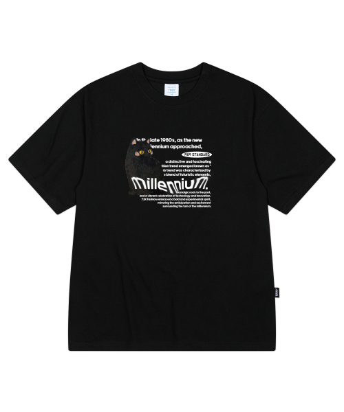 1989STANDARD（1989スタンダード）の「[ヤンステルX1989] MILLENNIUM CAT クールコットンオーバーサイズ半袖 (SISSTD-0210)（Tシャツ/カットソー・メンズ・ブラック/ブルー/ネイビー/アイボリー/ライトグレー/ホワイト・LARGE/MEDIUM/X-LARGE）」の8枚目の写真