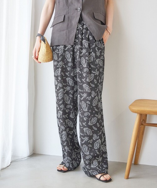 TICCA(ティッカ)の「【SHIPS別注】TICCA×manipuri:〈手洗い可能〉プリント パンツ(その他パンツ・レディース・ブラック/ブラウン・ONE SIZE)」の6枚目の写真