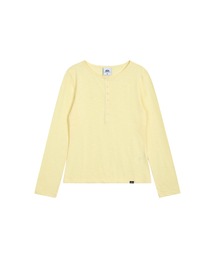 (W) SUMMER SLUB HENLEY NECK T-SHIRT
