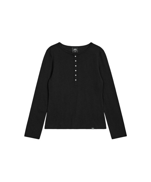 EMIS(イミス)の「(W) SUMMER SLUB HENLEY NECK T-SHIRT(Tシャツ/カットソー・レディース・ブラック/イエロー/アイボリー・FREE)」の2枚目の写真
