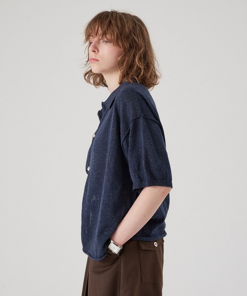 ONCILY(オンシェリー)の「SILVER BUTTON KNIT SHIRT CARDIGAN / シルバーボタンニットシャツカーディガン(シャツ/ブラウス・メンズ・チャコールグレー/ネイビー/ピンク/アイボリー・SMALL/LARGE/MEDIUM)」の16枚目の写真