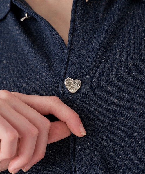 ONCILY(オンシェリー)の「SILVER BUTTON KNIT SHIRT CARDIGAN / シルバーボタンニットシャツカーディガン(シャツ/ブラウス・メンズ・チャコールグレー/ネイビー/ピンク/アイボリー・SMALL/LARGE/MEDIUM)」の18枚目の写真