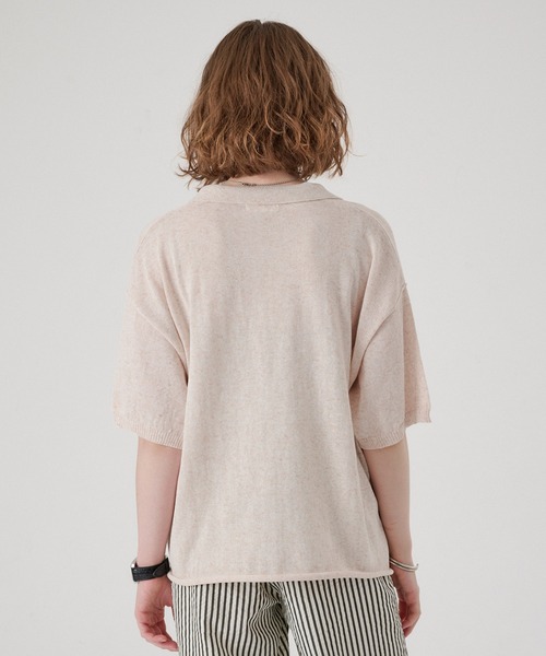 ONCILY(オンシェリー)の「SILVER BUTTON KNIT SHIRT CARDIGAN / シルバーボタンニットシャツカーディガン(シャツ/ブラウス・メンズ・チャコールグレー/ネイビー/ピンク/アイボリー・SMALL/LARGE/MEDIUM)」の7枚目の写真