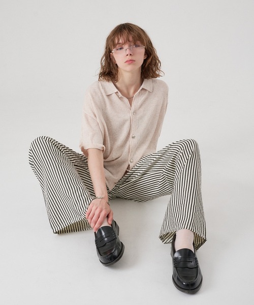 ONCILY(オンシェリー)の「SILVER BUTTON KNIT SHIRT CARDIGAN / シルバーボタンニットシャツカーディガン(シャツ/ブラウス・メンズ・チャコールグレー/ネイビー/ピンク/アイボリー・SMALL/LARGE/MEDIUM)」の8枚目の写真