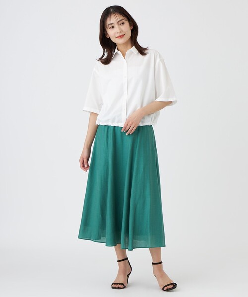 TRANS WORK(トランスワーク)の「【防汚性・UV・接触冷感・ウォッシャブル】ダントツオチール(R)ブラウス(シャツ/ブラウス・レディース・オフホワイト/ブラック・38/40)」の5枚目の写真