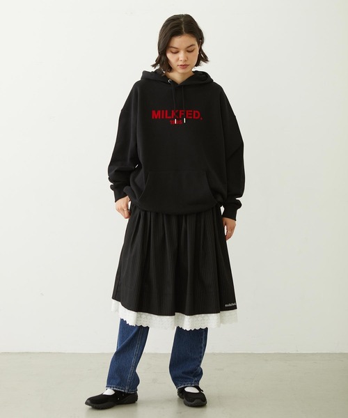 MILKFED.(ミルクフェド)の「STENCIL LOGO SWEAT HOODIE(パーカー・レディース・ブラウン/ブラック/オートミール・M/L)」の20枚目の写真