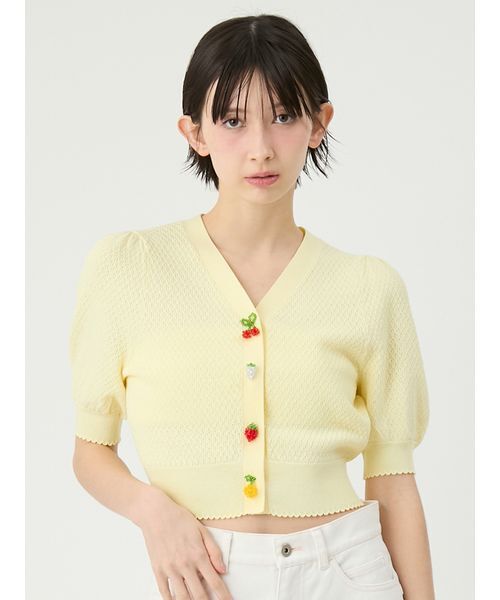 LILY BROWN（リリーブラウン）の「[L.B CANDY STOCK]フルーツモチーフニットカーディガン（カーディガン/ボレロ・レディース・レッド/ネイビー/イエロー・F）」の16枚目の写真
