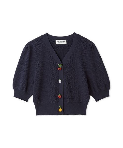 LILY BROWN（リリーブラウン）の「[L.B CANDY STOCK]フルーツモチーフニットカーディガン（カーディガン/ボレロ・レディース・レッド/ネイビー/イエロー・F）」の18枚目の写真