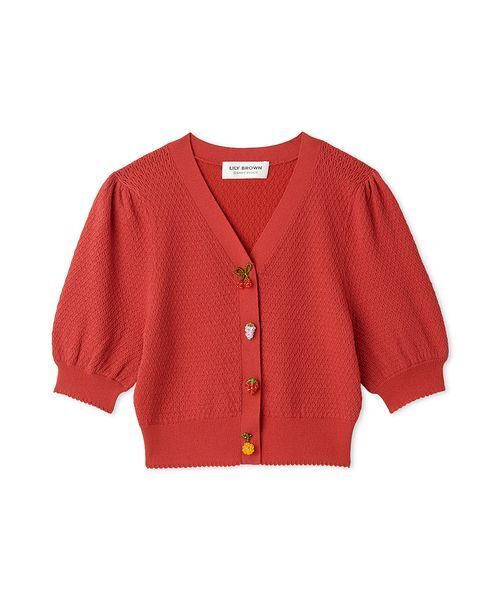 LILY BROWN（リリーブラウン）の「[L.B CANDY STOCK]フルーツモチーフニットカーディガン（カーディガン/ボレロ・レディース・レッド/ネイビー/イエロー・F）」の20枚目の写真