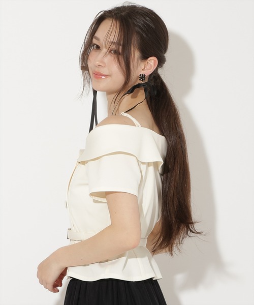 WILLSELECTION(ウィルセレクション)の「ベルト付きオフショルブラウス(シャツ/ブラウス・レディース・ブラック/オフホワイト/ブラック系その他/ラベンダー・FREE)」の7枚目の写真