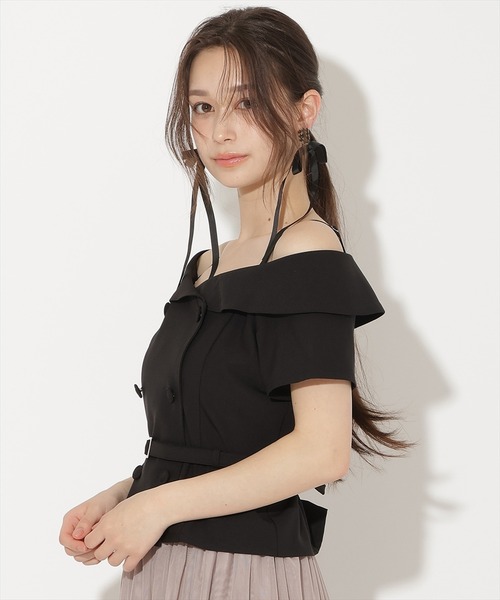 WILLSELECTION(ウィルセレクション)の「ベルト付きオフショルブラウス(シャツ/ブラウス・レディース・ブラック/オフホワイト/ブラック系その他/ラベンダー・FREE)」の14枚目の写真