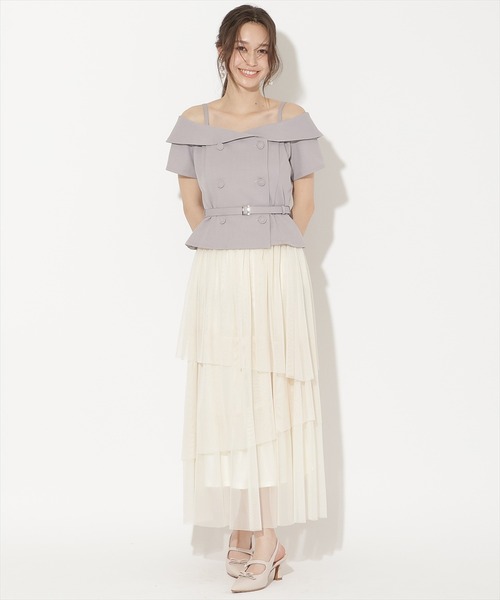 WILLSELECTION(ウィルセレクション)の「ベルト付きオフショルブラウス(シャツ/ブラウス・レディース・ブラック/オフホワイト/ブラック系その他/ラベンダー・FREE)」の5枚目の写真