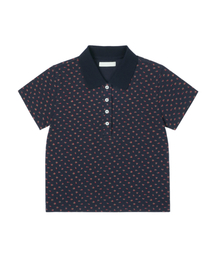 SUNNECT（ソネクト）の「Floral Polo - Navy（ポロシャツ）」