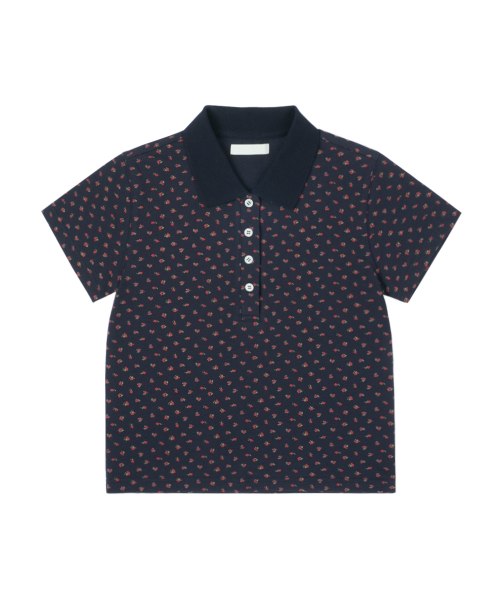 SUNNECT(ソネクト)の「Floral Polo - Navy(ポロシャツ・レディース・その他・OS)」の1枚目の写真