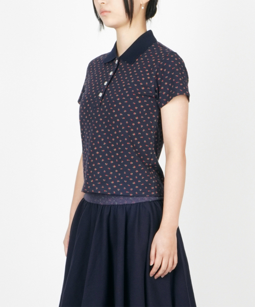 SUNNECT(ソネクト)の「Floral Polo - Navy(ポロシャツ・レディース・その他・OS)」の3枚目の写真