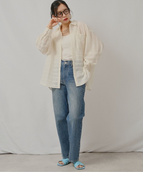 palm RICHE（ポームリシュ）の「シアーストライプSH（シャツ/ブラウス・レディース・ライトイエロー/ブラック/アイボリー・M）」の12枚目の写真