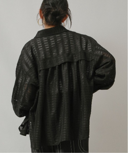 palm RICHE（ポームリシュ）の「シアーストライプSH（シャツ/ブラウス・レディース・ライトイエロー/ブラック/アイボリー・M）」の18枚目の写真