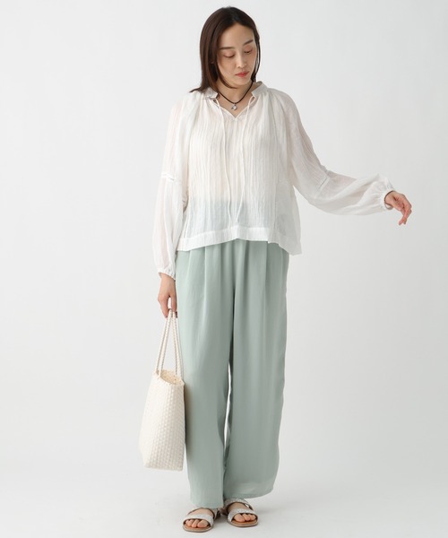 Elura(エルーラ)の「ボイルレースブラウス/883596(シャツ/ブラウス・レディース・ブルー/チャコールグレー/ホワイト・FREE)」の5枚目の写真